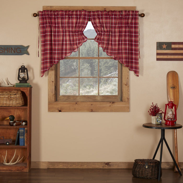 Braxton Scalloped Lined Prairie Swag Curtains - Primitive Star Quilt Shop