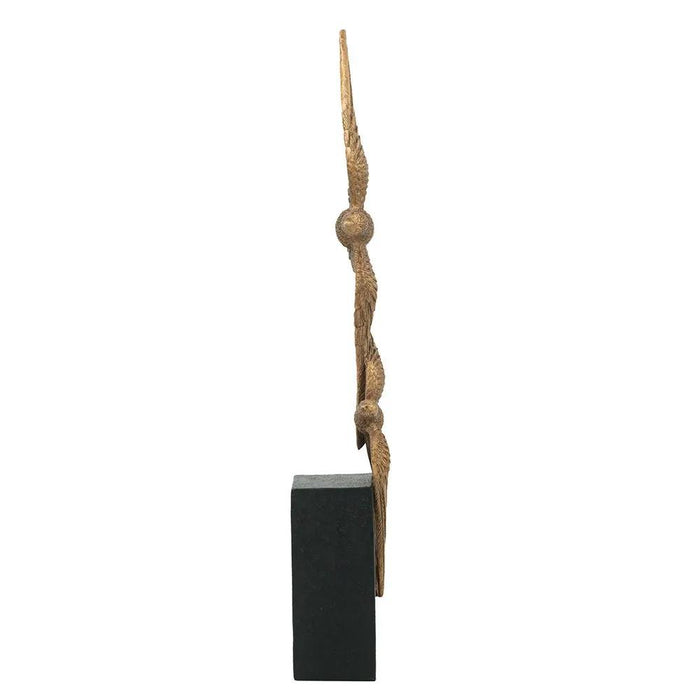 Bronze Soaring Bird Sculpture on Black Stand 15.5"