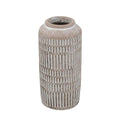A&B Brown Sand-Cement Ribbed Vase 5.5" x 12" - Uncategorized Merchandise