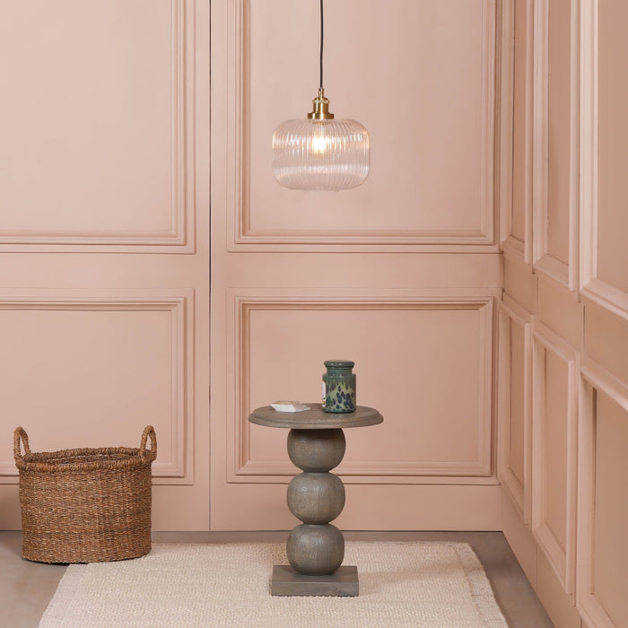 Brushed Brass Fluted Glass Pendant Ceiling Light - Modern Home Interiors