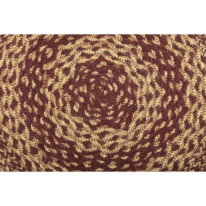 Burgundy and Tan Braided Chair Pad 15" - Set of 6 - Primitive Star Quilt Shop