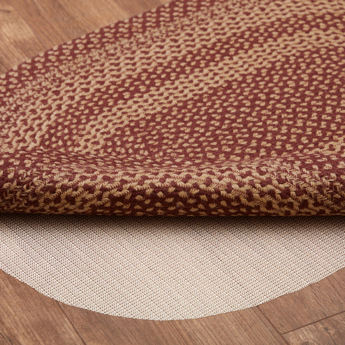 Burgundy and Tan Oval Braided Rug 24x36" - Primitive Star Quilt Shop