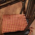 Burgundy Check Chair Pad 14" - Primitive Star Quilt Shop