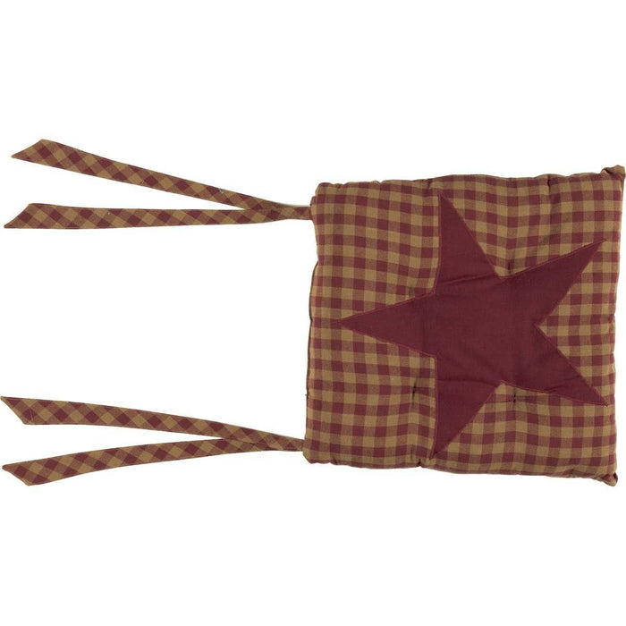 Burgundy Star Chair Pad 14" - Primitive Star Quilt Shop