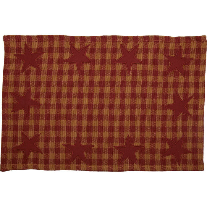 Burgundy Star Placemat - Set of 6 - Primitive Star Quilt Shop