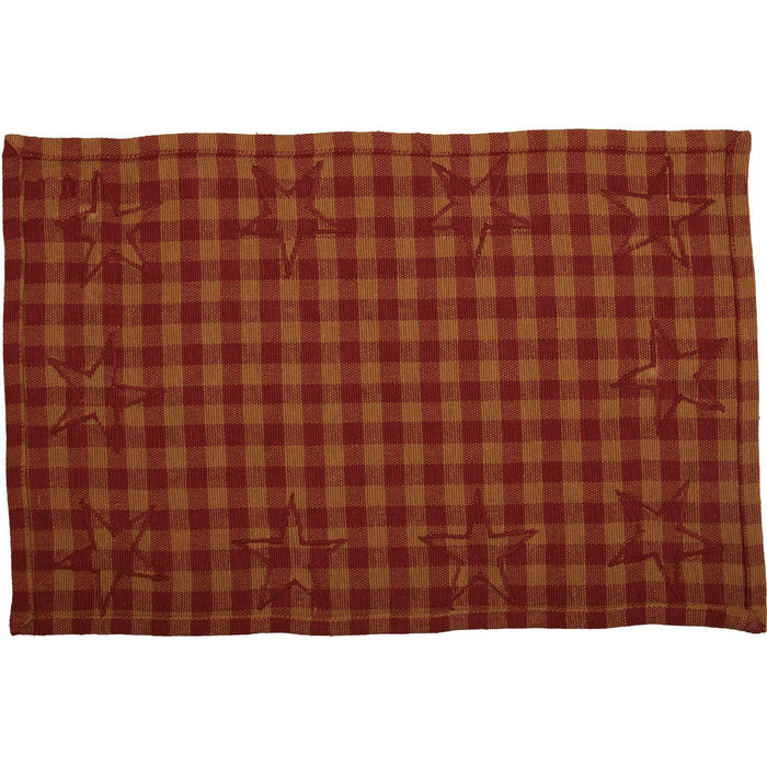 Burgundy Star Placemat - Set of 6 - Primitive Star Quilt Shop