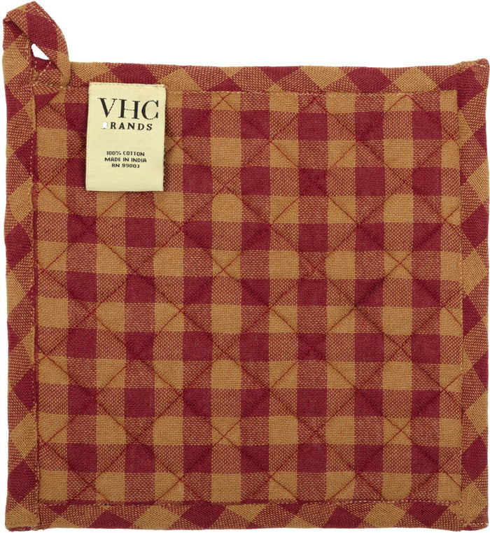 Burgundy Star Pot Holder 8" - Primitive Star Quilt Shop