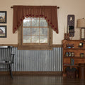 Burgundy Star Scalloped Lined Swag Curtains - Primitive Star Quilt Shop