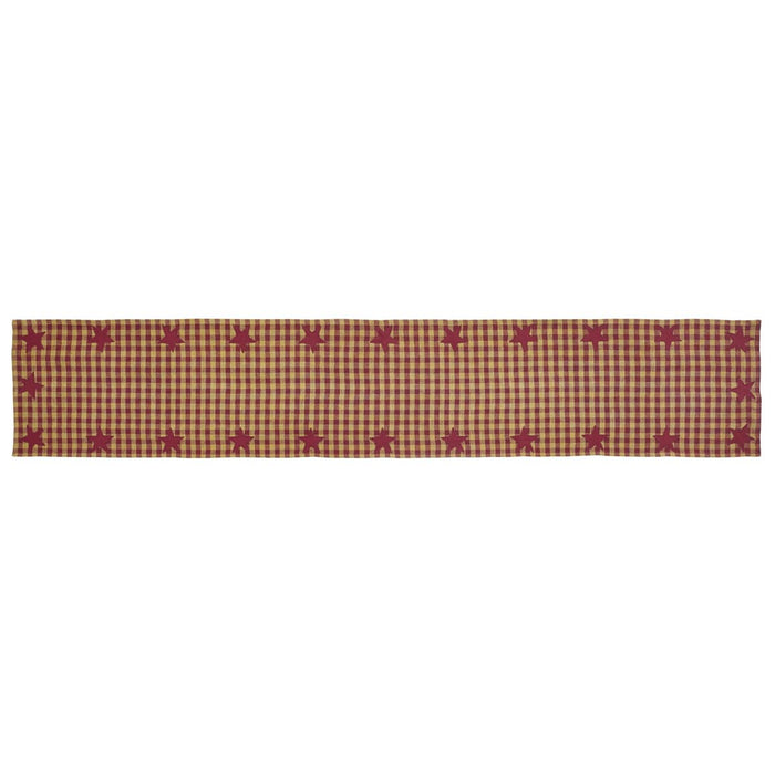 Burgundy Star Woven Runner 13x72" - Primitive Star Quilt Shop