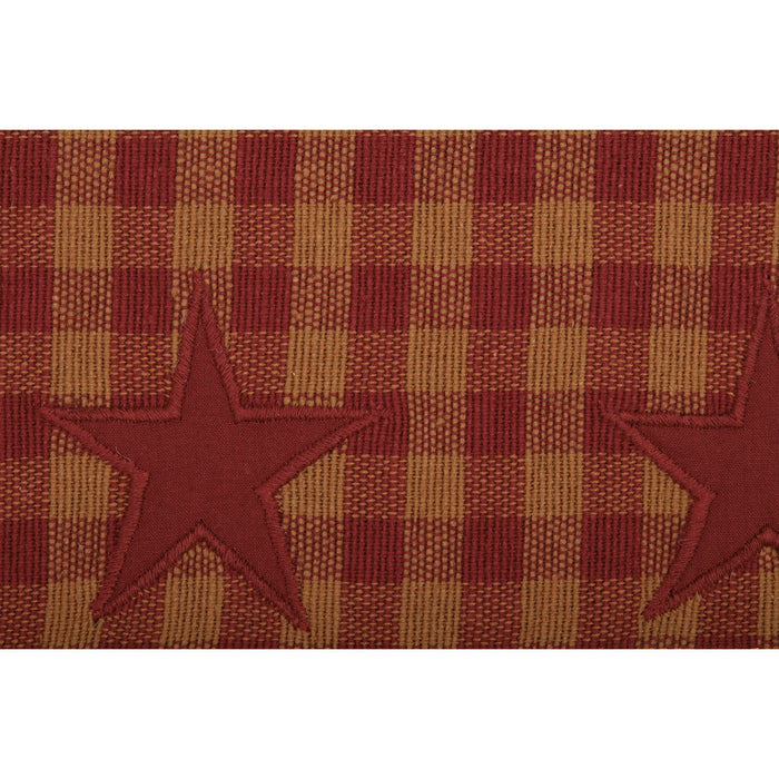 Burgundy Star Woven Runner 13x72" - Primitive Star Quilt Shop
