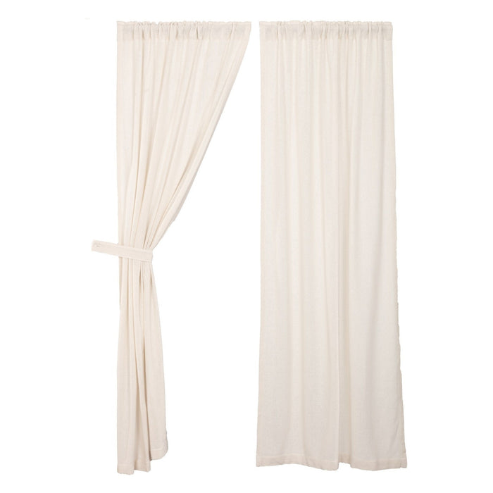 Burlap Antique White Panel Curtains 84" - Primitive Star Quilt Shop