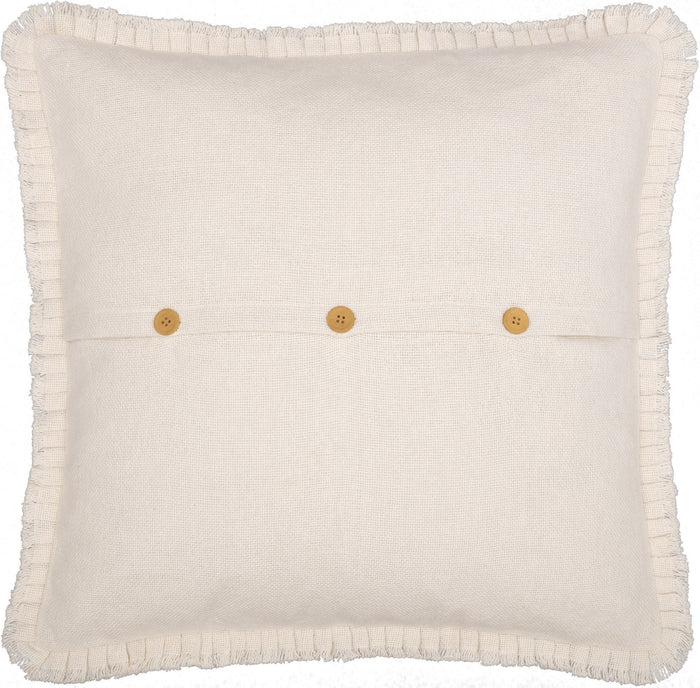 Burlap Antique White Ruffled Euro Sham 26x26" - Primitive Star Quilt Shop