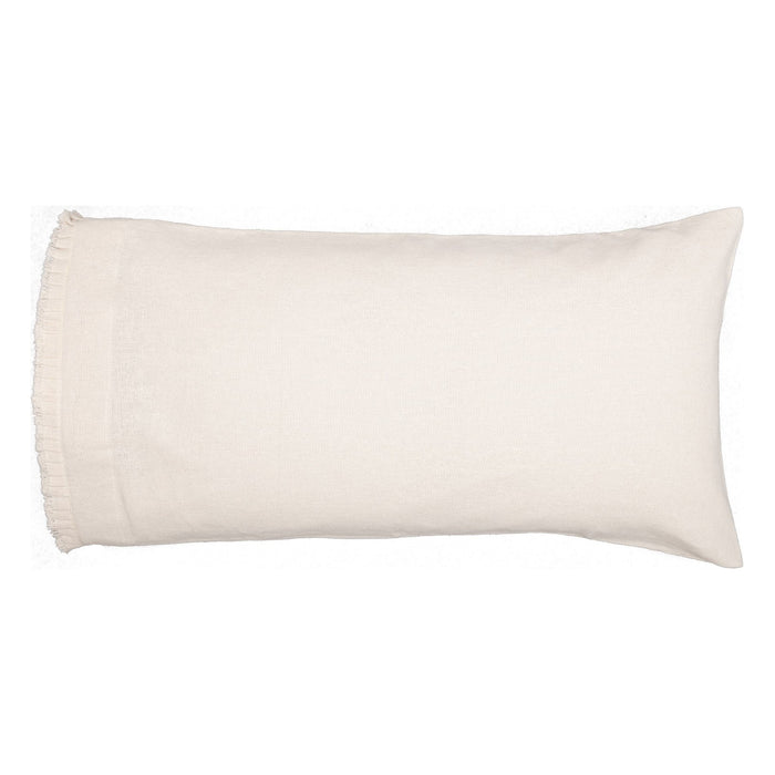 Burlap Antique White Ruffled King Pillow Case - Set of 2 - Primitive Star Quilt Shop