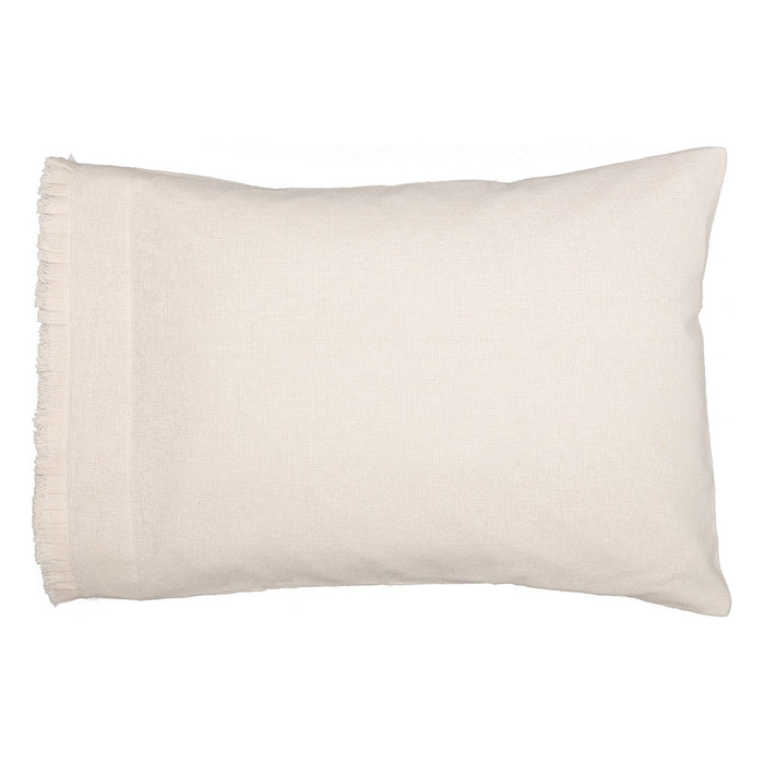 Burlap Antique White Ruffled Standard Pillow Case - Set of 2 - Primitive Star Quilt Shop