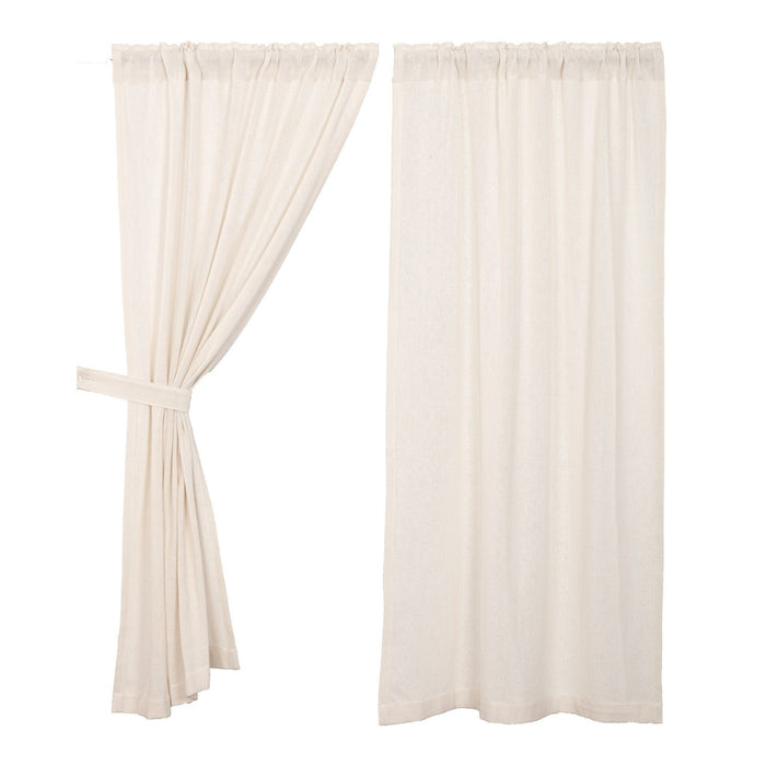 Burlap Antique White Short Panel Curtains 63" - Primitive Star Quilt Shop