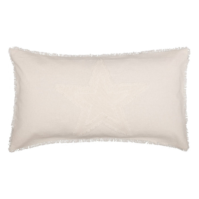 Burlap Antique White Star King Sham 21x37" - Primitive Star Quilt Shop