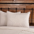 Burlap Antique White Star Standard Sham 21x27" - Primitive Star Quilt Shop
