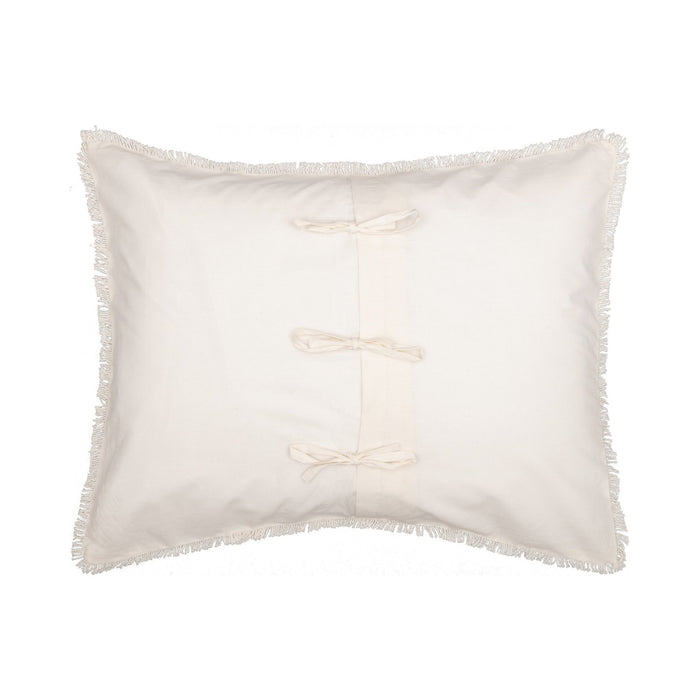 Burlap Antique White Star Standard Sham 21x27" - Primitive Star Quilt Shop