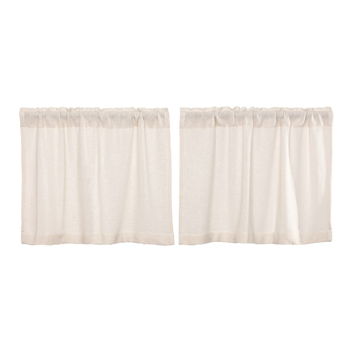 Burlap Antique White Tier Curtains 24" - Primitive Star Quilt Shop