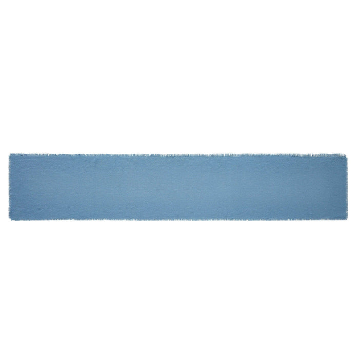 Burlap Blue Fringed Runner 12x72" - Primitive Star Quilt Shop