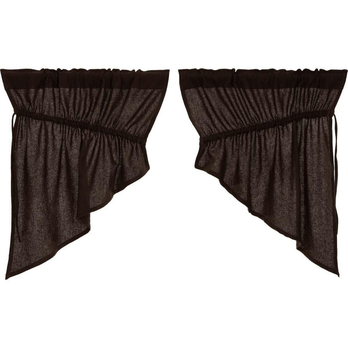 Burlap Chocolate Prairie Swag Curtains - Primitive Star Quilt Shop