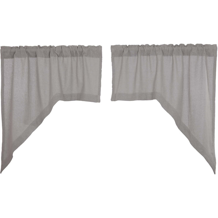 Burlap Dove Grey Swag Curtains - Primitive Star Quilt Shop