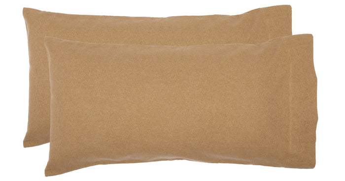 Burlap Natural King Pillow Case - Set of 2 - Primitive Star Quilt Shop
