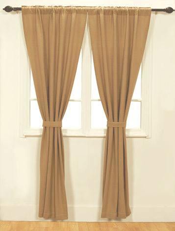 Burlap Natural Panel Curtains 84" - Primitive Star Quilt Shop