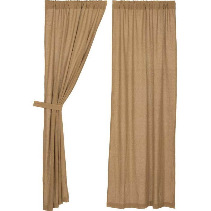 Burlap Natural Panel Curtains 84" - Primitive Star Quilt Shop