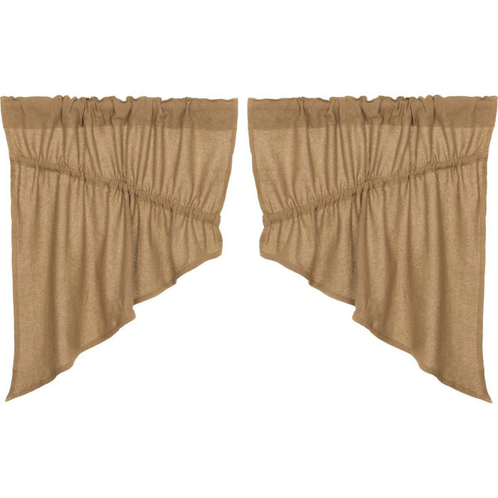 Burlap Natural Prairie Swag Curtains - Primitive Star Quilt Shop