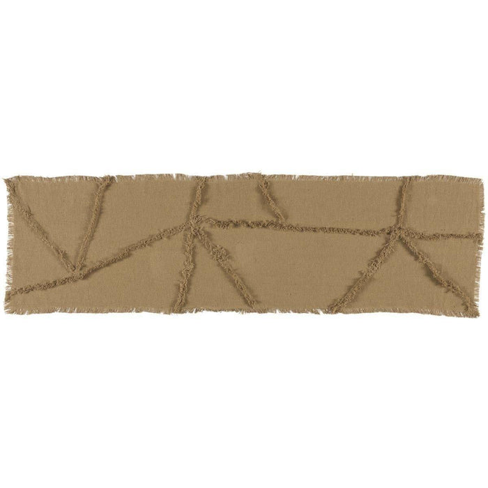 Burlap Natural Reverse Seam Patch Runner 13x48" - Primitive Star Quilt Shop