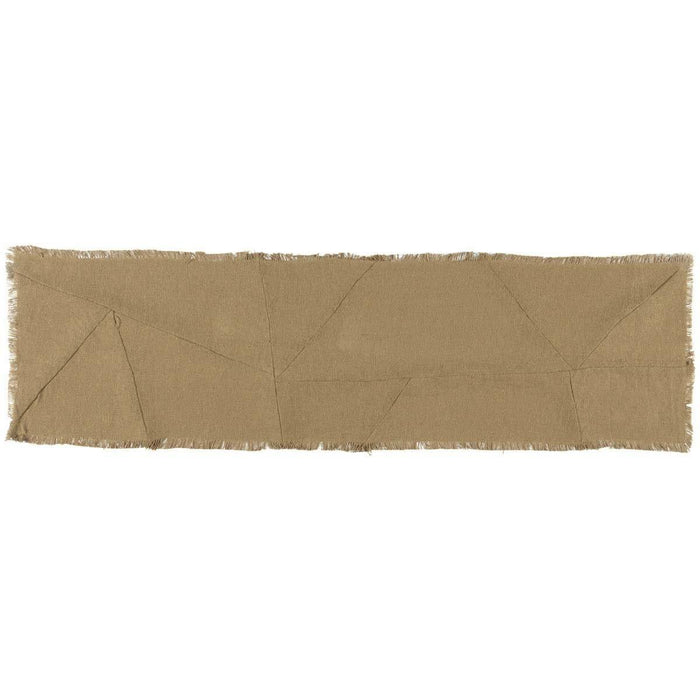 Burlap Natural Reverse Seam Patch Runner 13x48" - Primitive Star Quilt Shop