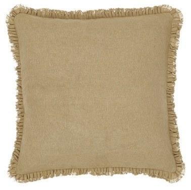 Burlap Natural Ruffled Euro Sham 26x26" - Primitive Star Quilt Shop