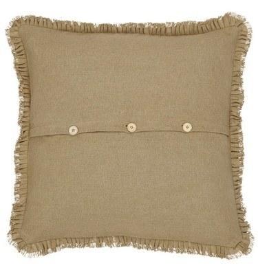 Burlap Natural Ruffled Euro Sham 26x26" - Primitive Star Quilt Shop