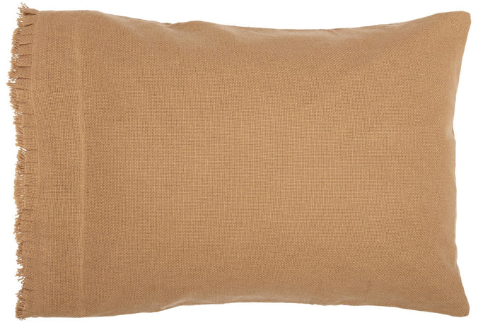 Burlap Natural Ruffled Standard Pillow Case - Set of 2 - Primitive Star Quilt Shop