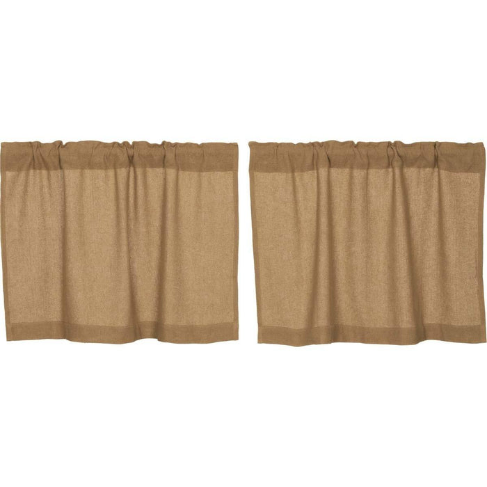 Burlap Natural Tier Curtains 24" - Primitive Star Quilt Shop