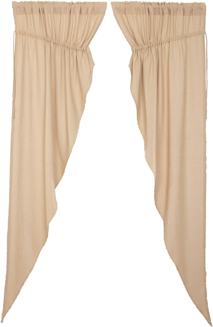 Burlap Vintage Long Prairie Curtains 84" - Primitive Star Quilt Shop