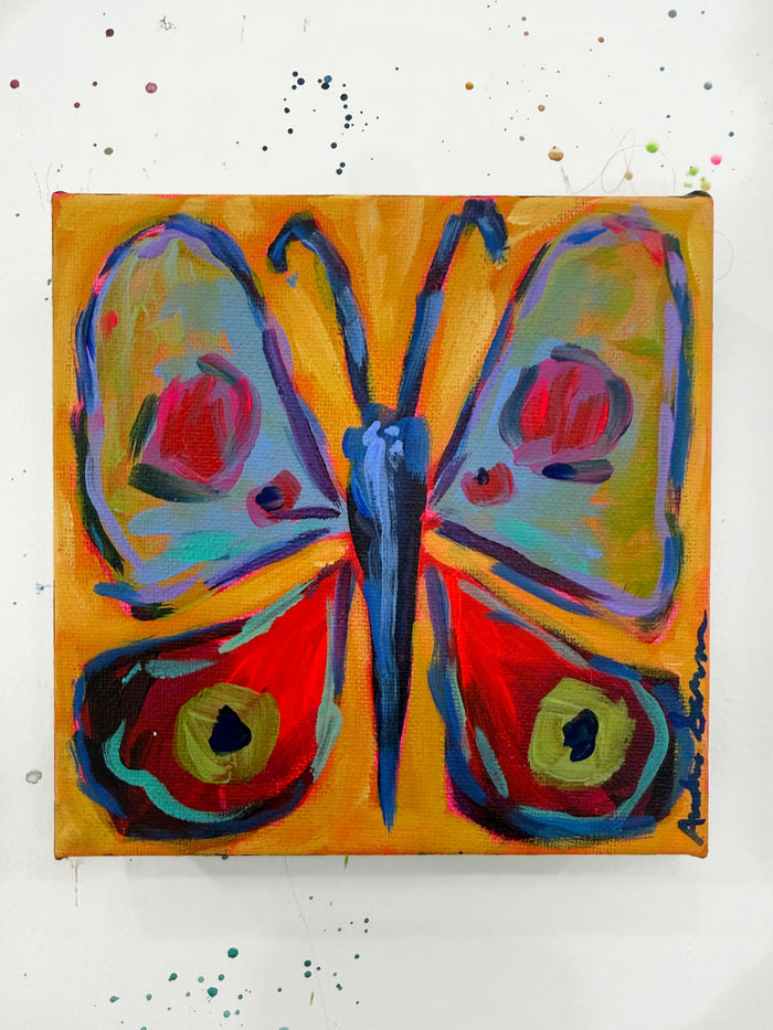Butterfly No. 1 Original Painting on 6x6 Canvas