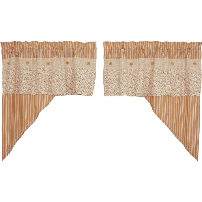 Camilia Ruffled Lined Swag Curtains - Primitive Star Quilt Shop