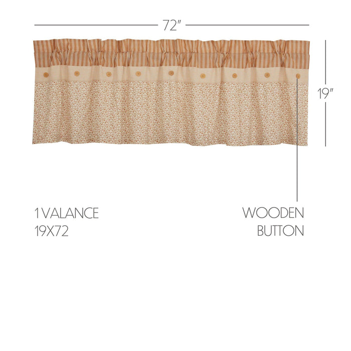 Camilia Ruffled Lined Valance 72" - Primitive Star Quilt Shop