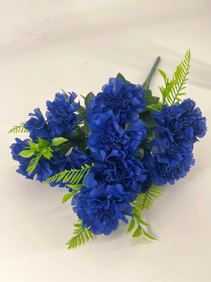 Fortune Carnation Bush Blue 18” - Silk