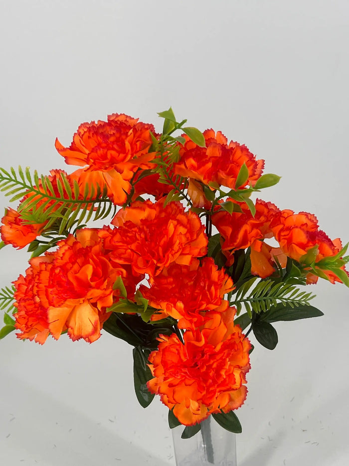 Fortune Carnation Bush Orange 18” - Silk