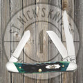 Case - Slanted Bolster - Jigged Hunter Green Bone - Medium Stockman - 70492