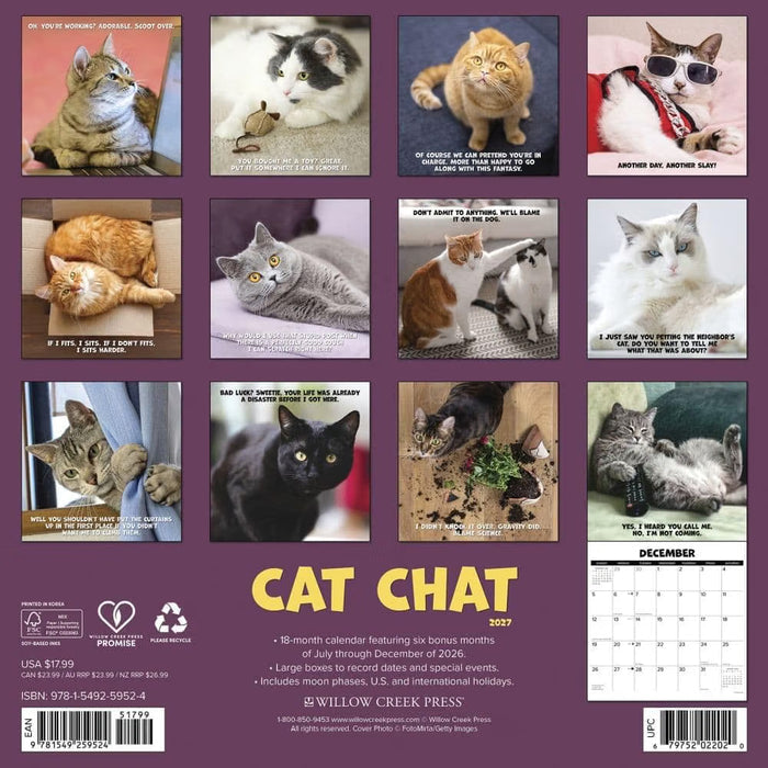Cat Chat - 2027 Wall Calendar | Willow Creek Press