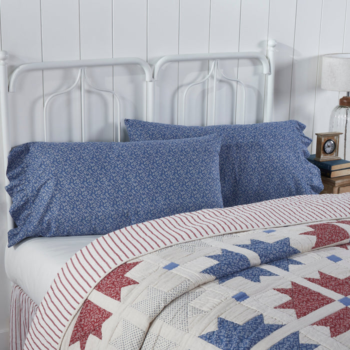 Celebration Ruffled King Pillow Case - Set of 2 - Primitive Star Quilt Shop
