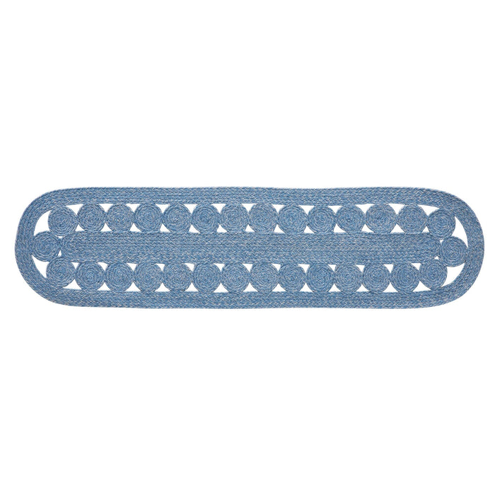 Celeste Blended Blue Indoor/Outdoor Braided Runner 12x48" - Primitive Star Quilt Shop