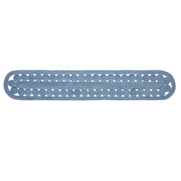 Celeste Blended Blue Indoor/Outdoor Braided Runner 12x72" - Primitive Star Quilt Shop