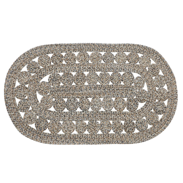 Celeste Blended Pebble Indoor/Outdoor Oval Braided Rug 27x48" - Primitive Star Quilt Shop