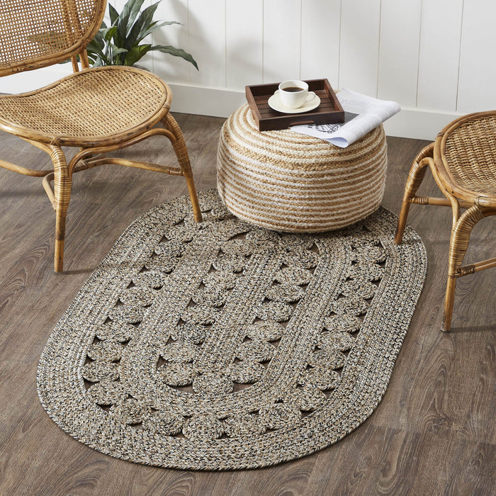 Celeste Blended Pebble Indoor/Outdoor Oval Braided Rug 36x60" - Primitive Star Quilt Shop