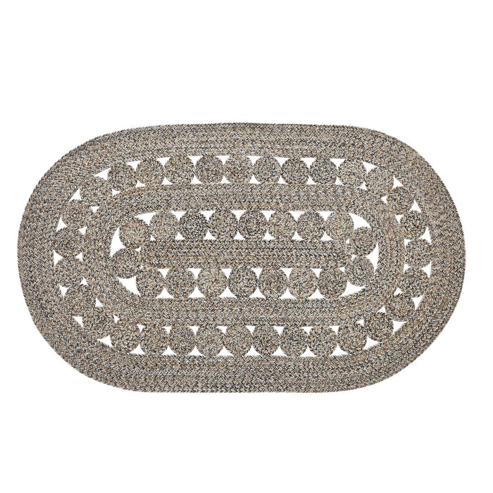 Celeste Blended Pebble Indoor/Outdoor Oval Braided Rug 36x60" - Primitive Star Quilt Shop